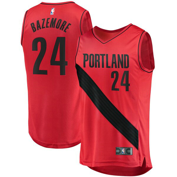 Maillot nba Portland Trail Blazers Statement Edition Homme Kent Bazemore 24 Rouge